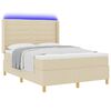 vidaXL Lit &agrave; ressorts avec matelas Cr&egrave;me 140 x 200 cm tissu