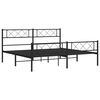 vidaXL Cadre de lit métal sans matelas avec pied de lit noir 183x213cm