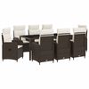 vidaXL Ensemble de repas ext&eacute;rieur 9 pcs Marron et cr&egrave;me blanche