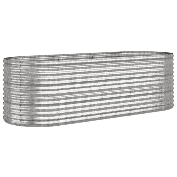 vidaXL Lit sur&eacute;lev&eacute; de jardin Acier galvanis&eacute; Argent&eacute;