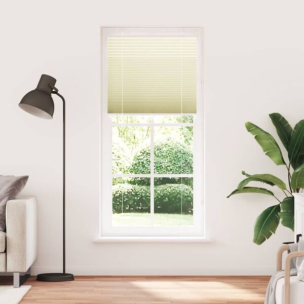 vidaXL Store pliss&eacute; cr&egrave;me 95x200 cm largeur du tissu 94,4 cm polyester
