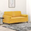 vidaXL Canap&eacute; 2 places oreillers et coussins Jaune clair 140cm Velours