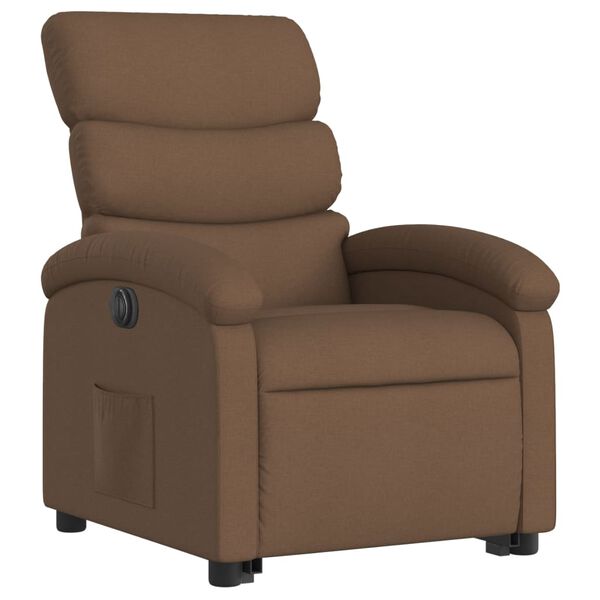 vidaXL Fauteuil inclinable &eacute;lectrique marron tissu