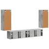 vidaXL Ensemble de meuble TV mural 4 pcs Gris b&eacute;ton Bois d'ing&eacute;nierie