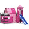 vidaXL Lit mezzanine enfants avec tour sans matelas rose 80x200 cm