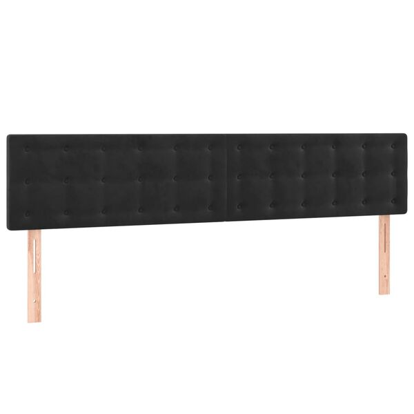 vidaXL Têtes de lit 2 pcs Noir 100x5x78/88 cm Velours
