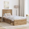 vidaXL Cadre de lit Ch&ecirc;ne artisan 100 x 200 cm Bois de pin massif
