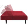 vidaXL Canap&eacute;-lit &agrave; 2 places avec repose-pied Rouge bordeaux Velours