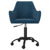 vidaXL Chaise pivotante de salle &agrave; manger Bleu Velours