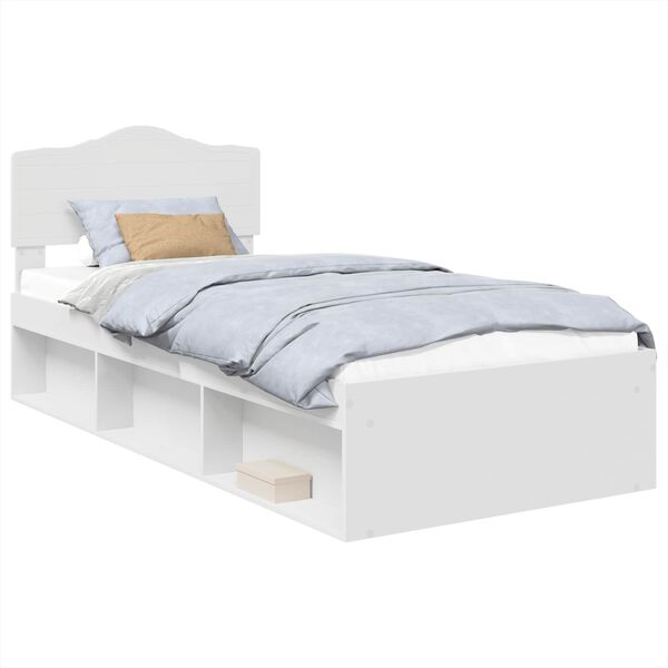 vidaXL Cadre de lit Blanc 90 x 190 cm Bois de pin massif