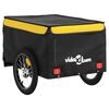 vidaXL Remorque de vélo noir et jaune 45 kg fer