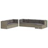 vidaXL Salon de jardin 8 pcs avec coussins Gris R&eacute;sine tress&eacute;e