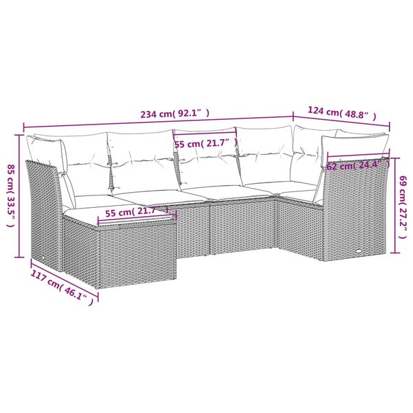 vidaXL Salon de jardin avec coussins 6 pcs beige r&eacute;sine tress&eacute;e