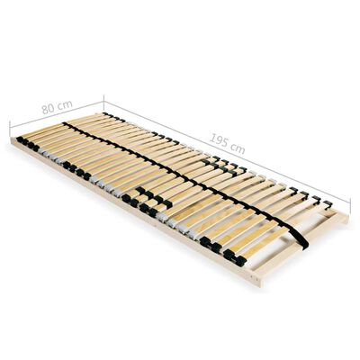 vidaXL Sommiers à lattes sans matelas 2 pcs avec 28 lattes 80x200 cm