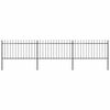 vidaXL Cl&ocirc;ture de jardin avec dessus en forme de lance 504x100 cm noir