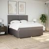 vidaXL Sommier &agrave; lattes de lit avec matelas Taupe 180x200 cm Tissu