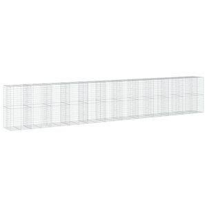 vidaXL Panier gabion avec couvercle 1150x100x200 cm fer galvanis&eacute;
