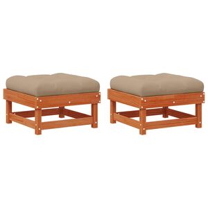 vidaXL Repose-pieds de jardin Pin massif Brun Cir&eacute;