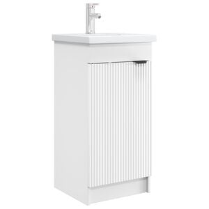 vidaXL Meuble de salle de bain avec &eacute;vier Blanc 42 x 40 x 84,5 cm