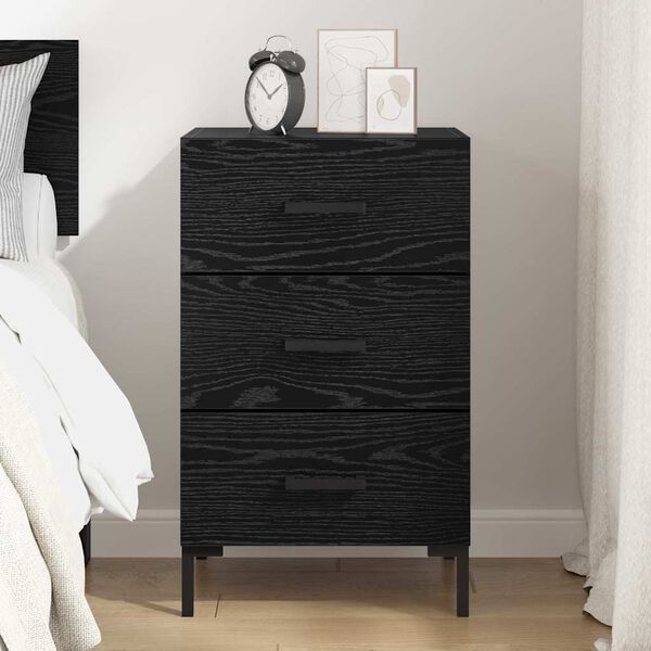 vidaXL Cabinet de chevet Ch&ecirc;ne noir 40 x 40 x 66 cm Bois d'ing&eacute;nierie