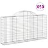 vidaXL Paniers &agrave; gabions arqu&eacute;s 50 pcs 200x30x100/120 cm Fer galvanis&eacute;