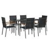 vidaXL Ensemble à manger de jardin 7 pcs noir textilène et acier