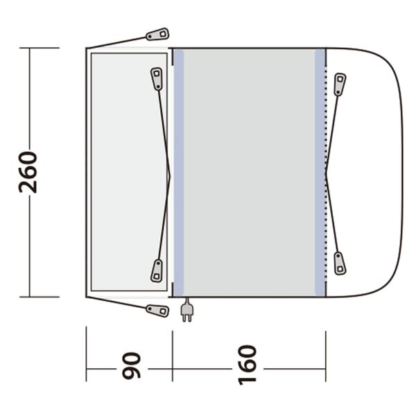Outwell Auvent de camping-car Newburg 160 Air noir et gris