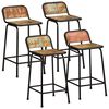 vidaXL Tabourets de bar lot de 4 46x35,5x80cm bois massif r&eacute;cup&eacute;ration