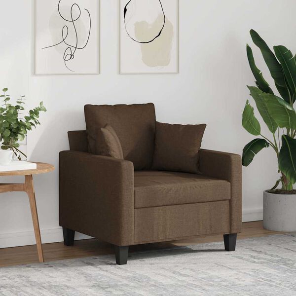 vidaXL Fauteuil Marron 60 cm Tissu