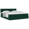 vidaXL Cadre de lit ottoman avec matelas vert fonc&eacute; 200x200 cm velours