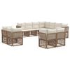 vidaXL Ensemble de canap&eacute; de jardin 11 pc Beige polyrotin