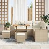 vidaXL Ensemble de canap&eacute; de jardin avec coussin 8 pcs Beige et cr&egrave;me