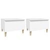 vidaXL Tables d'appoint 2 pcs Blanc 50x46x35 cm Bois d'ing&eacute;nierie