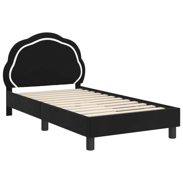 vidaXL Cadre de lit pour enfants avec t&ecirc;te de lit Noir 80 x 160 cm