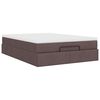 VidaXL Cadre de lit ottoman avec matelas marron fonc&eacute; 140x200 cm tissu