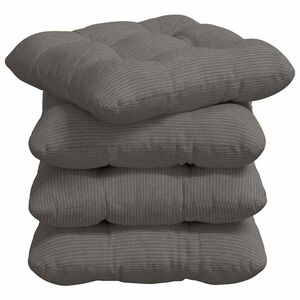 vidaXL Coussins de si&egrave;ge 4 pc Tissu en velours c&ocirc;tel&eacute; Gris clair