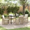 vidaXL Ensemble de salle &agrave; manger pour jardin 5 pcs Beige polyrotin