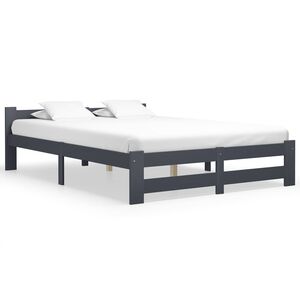 vidaXL Cadre de lit sans matelas gris fonc&eacute; pin massif 160x200 cm