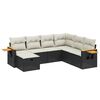 vidaXL Salon de jardin 7 pcs avec coussins noir r&eacute;sine tress&eacute;e