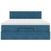 vidaXL Cadre de lit ottoman avec matelas bleu fonc&eacute; 140x200 cm velours
