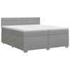 vidaXL Lit boxspring avec matelas Gris clair 200 x 200 cm Tissu
