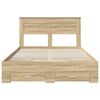 vidaXL Cadre de lit Ch&ecirc;ne Sonoma 140 x 190 cm Bois d'ing&eacute;nierie