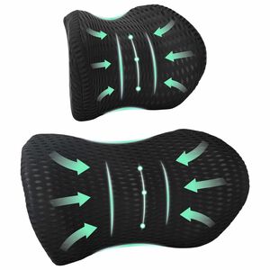 vidaXL Ensemble de Oreillers avec oreiller 2 pcs Noir Maille 4D
