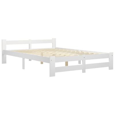 vidaXL Cadre de lit sans matelas blanc bois de pin massif 120x200 cm