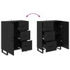 vidaXL Buffet Ch&ecirc;ne noir 69,5 x 34 x 90 cm Bois d'ing&eacute;nierie et fer
