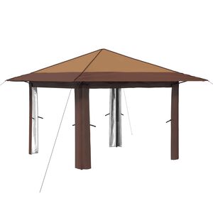 vidaXL Abri de jardin sans paroi 3,3 x 3,3 m Beige et Marron