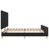 vidaXL Cadre de lit avec t&ecirc;te de lit Noir 200 x 200 cm tissu