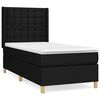 vidaXL Sommier &agrave; lattes de lit et matelas Noir 80x200 cm Tissu