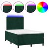vidaXL Sommier &agrave; lattes de lit avec matelas LED Vert fonc&eacute; 120x200 cm