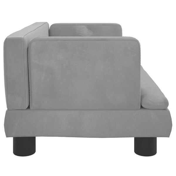 vidaXL Canap&eacute; pour enfants gris clair 60x40x30 cm velours